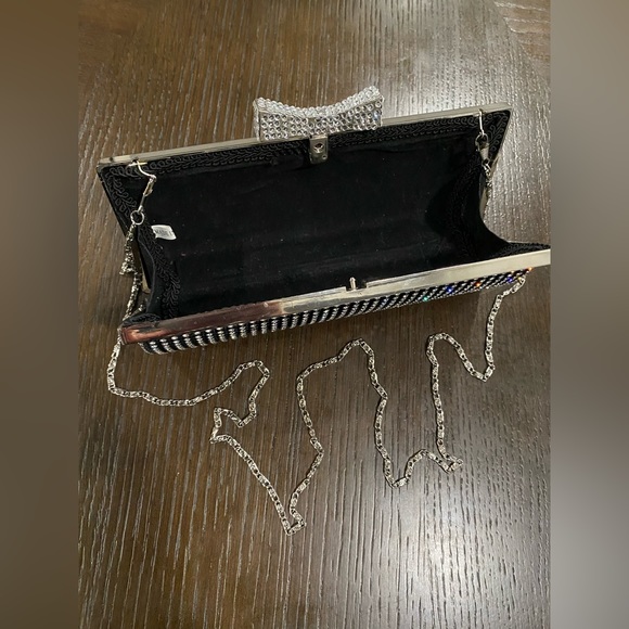 Black rhinestone Evening elegant clutch. Beautiful previously owned clutch - Picture 5 of 8
